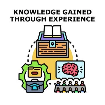 Knowledge gained through experience vector concept Stock Illustration