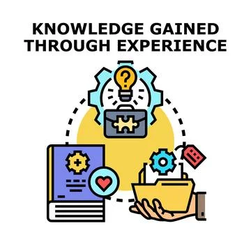 Knowledge gaining through practical experience and education Stock Illustration
