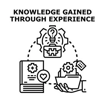 Knowledge gaining through practical experience and education Stock Illustration