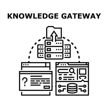 Knowledge gateway concept illustrating data information access Illustrazione stock