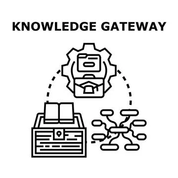 Knowledge gateway concept vector illustration creating successful solutions 스톡 일러스트