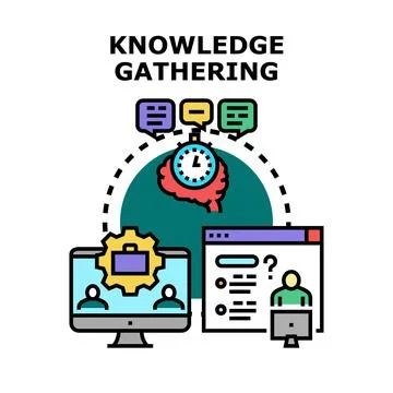 Knowledge gathering process developing educational strategy Stock Illustration
