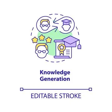 Knowledge generation concept icon Stock Illustration