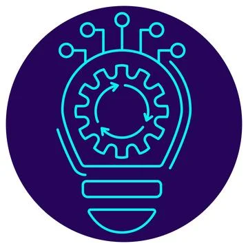 Knowledge Generation Cycle Icon. Minimalistic neon outline Stock Illustration