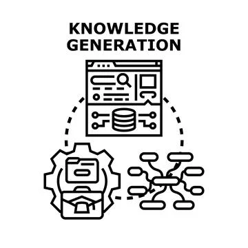 Knowledge generation process for information management Illustrazione stock