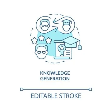 Knowledge generation turquoise concept icon Stock Illustration