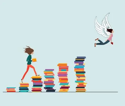 Knowledge Gives Wings Stock Illustration