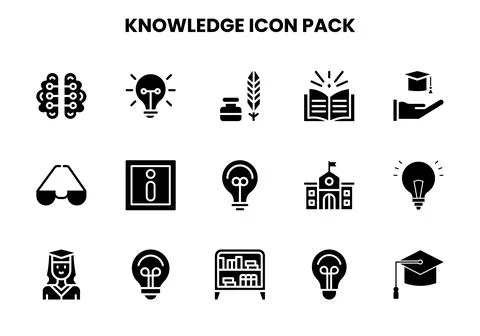 Knowledge Glyph Graphics Icons Pack Illustration