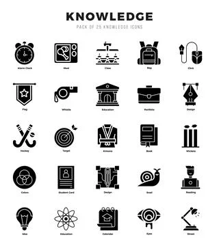 Knowledge Glyph icons. Vector Glyph illustration. Illustrazione stock