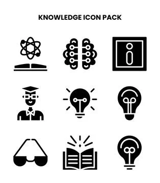 Knowledge Glyph UI Icons Pack Illustrazione stock