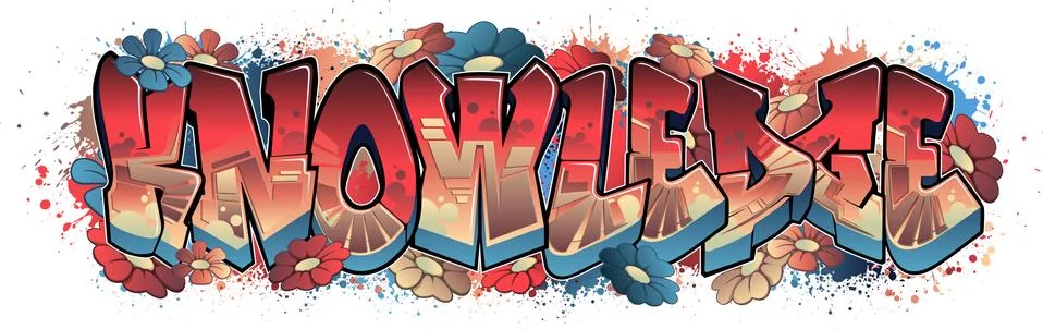 Knowledge in Graffiti Art Stock Illustration