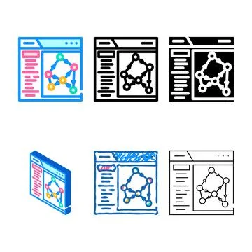 Knowledge graph seo color designs icon vector Stock Illustration