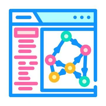Knowledge graph seo color icon vector illustration Stock Illustration
