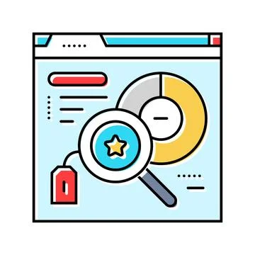 Knowledge graph seo color icon vector illustration Stock Illustration