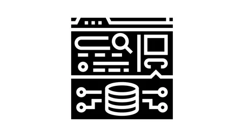 Knowledge graph seo glyph icon animation Stock Footage 326149996