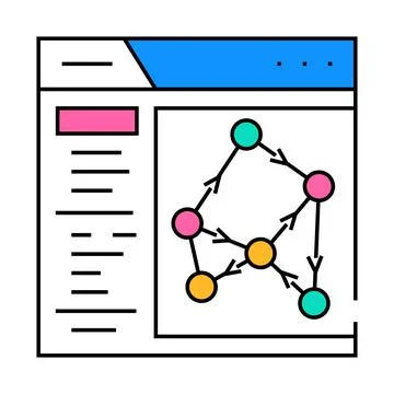 Knowledge graph seo icon color illustration Stock Illustration