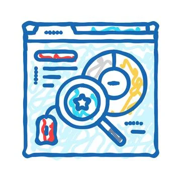 Knowledge graph seo icon doodle illustration Stock Illustration