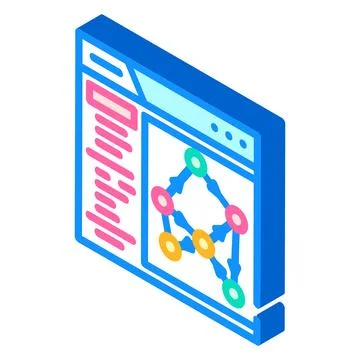 Knowledge graph seo isometric icon vector illustration Stock Illustration