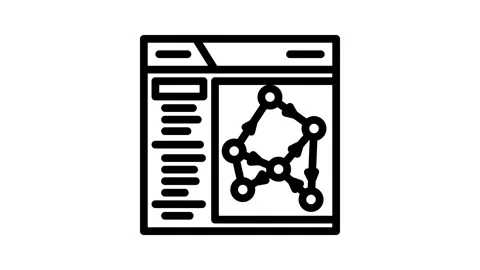 Knowledge graph seo line icon animation Stock Footage 326756562