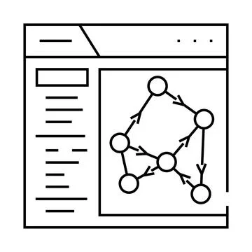 Knowledge graph seo line icon vector illustration Stock Illustration