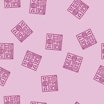 Knowledge graph seo line seamless pattern Stock Illustration