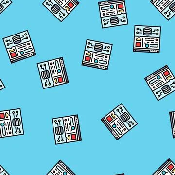 Knowledge graph seo vector seamless pattern Stock Illustration