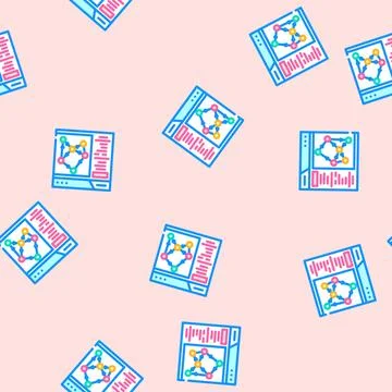 Knowledge graph seo vector seamless pattern Illustrazione stock