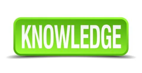 Knowledge green 3d realistic square isolated button Stock Illustration