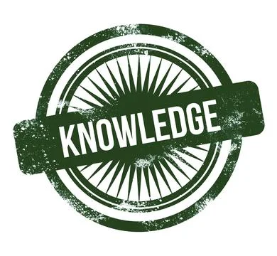 Knowledge, green grunge stamp Stock Illustration