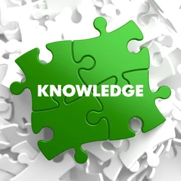 Knowledge on Green Puzzle Stock Illustration