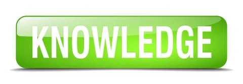 Knowledge green square 3d realistic isolated web button Stock Illustration