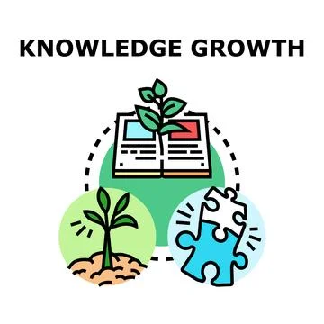 Knowledge growth concept from studying and learning Illustrazione stock