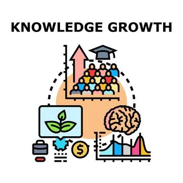 Knowledge growth concept vector illustration developing education Stock Illustration