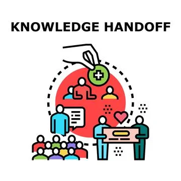 Knowledge handoff concept with people sharing experience 스톡 일러스트