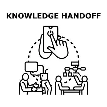 Knowledge handoff with people and artificial intelligence Stock Illustration