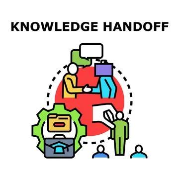 Knowledge handoff process for business data transfer Stock Illustration