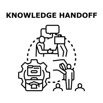 Knowledge handoff process for business data transfer Stock Illustration