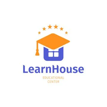 Knowledge house flat logo, university, college and school education symbol Stock Illustration