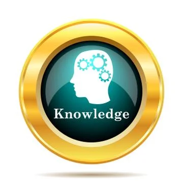 Knowledge icon. Internet button on white background.. Illustrazione stock