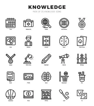 Knowledge icon pack for your website. mobile. presentation. and logo design. Stock Illustration