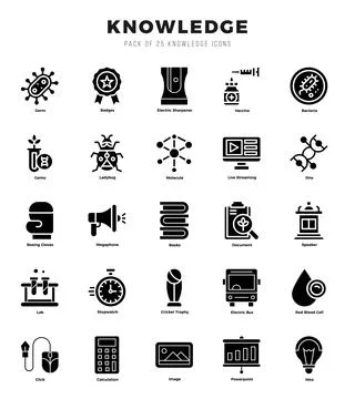 Knowledge icon pack for your website. mobile. presentation. and logo design. Stock Illustration