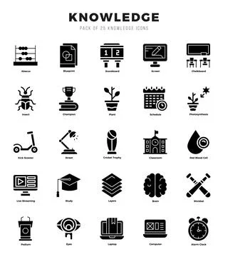 Knowledge icon pack for your website. mobile. presentation. and logo design. Stock Illustration