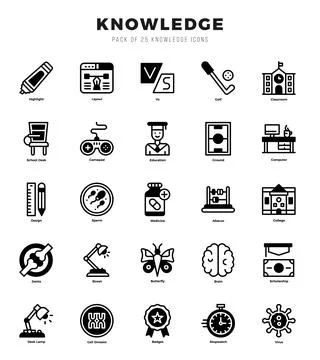 Knowledge icon pack for your website. mobile. presentation. and logo design. Stock Illustration