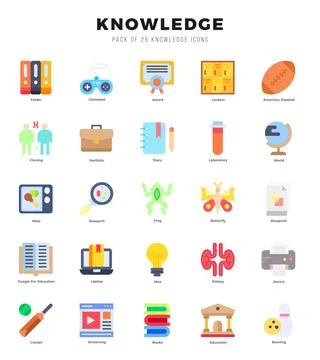 Knowledge icon pack for your website. mobile. presentation. and logo design. Stock Illustration