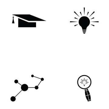 Knowledge icon set Stock Illustration