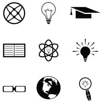 Knowledge icon set Stock Illustration