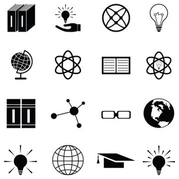 Knowledge icon set Illustrazione stock