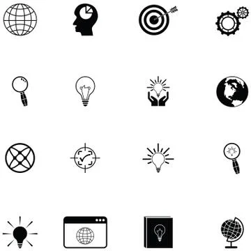 Knowledge icon set Illustrazione stock