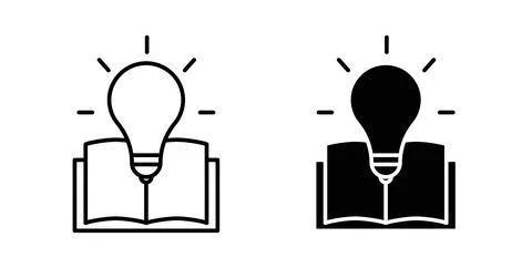 Knowledge icon. Style is flat and line symbol Stock Illustration