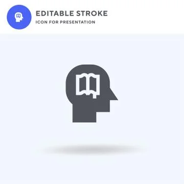 Knowledge icon vector, filled flat sign, solid pictogram isolated on white, l Stock Illustration